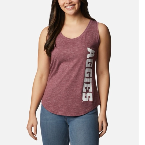 Columbia Maroon Texas A&M Aggies Cades Cape Omni-Wick Tank Top Women’s XL New - Picture 2 of 9